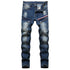 Fit Straight Pants Zipper Denim Mid Waisted Jeans Men's Jeans